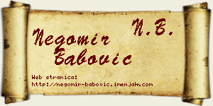 Negomir Babović vizit kartica